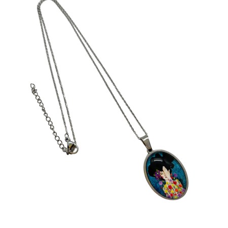 necklace steel silver woman one eye